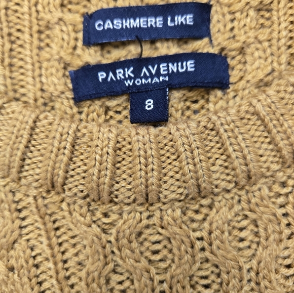 PARK AVENUE WOMEN Mustard Cable Knit Long Sleeved Sweater. Size 8 UK/4 US - Picture 8 of 12